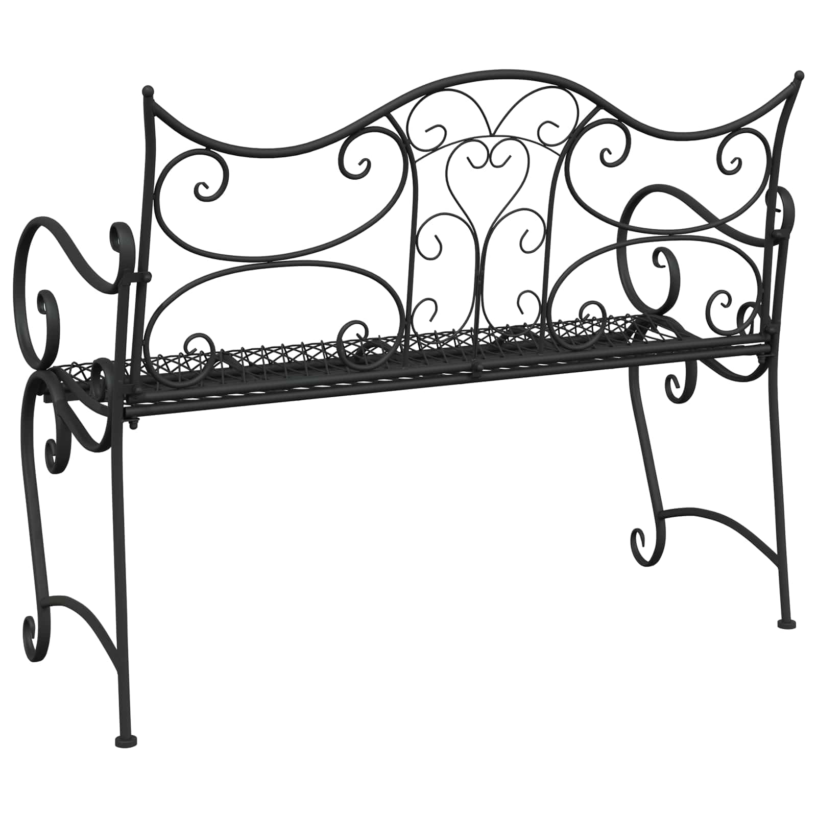 Gartenbank 2-Sitzanzahl 114 x 56,5 x 90 cm Stahl Silber Grau