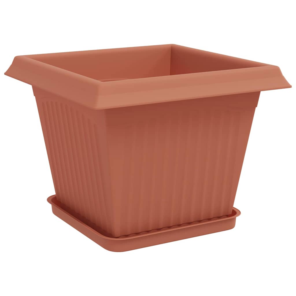 Blumentöpfe 6 pcs Ziegelrot 20 x 20 x 16 cm Kunststoff