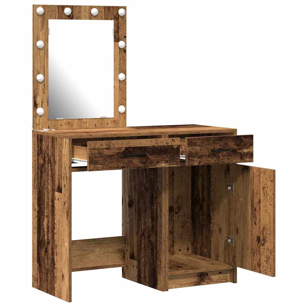 Schminktisch mit Tür 2 pcs Weiß 50 x 41 x 135 cm Holzwerkstoff