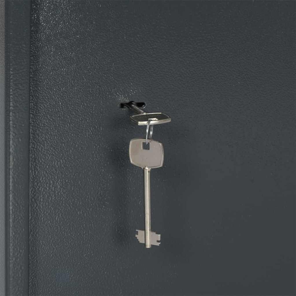 Safe Box mit Schloss Dunkelgrau 23 x 17 x 17 cm Stahl