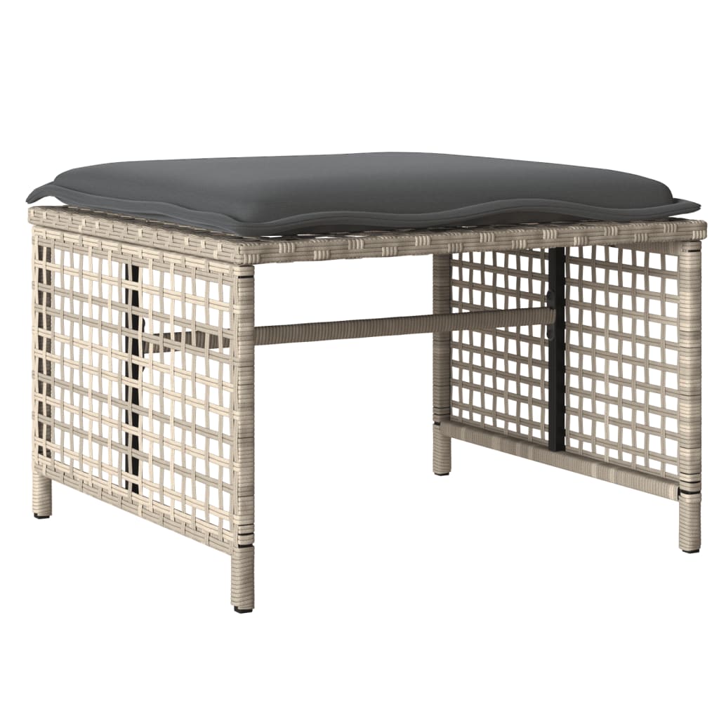 4-tlg. Garten-Sofagarnitur mit Kissen Schwarz Poly Rattan Glas