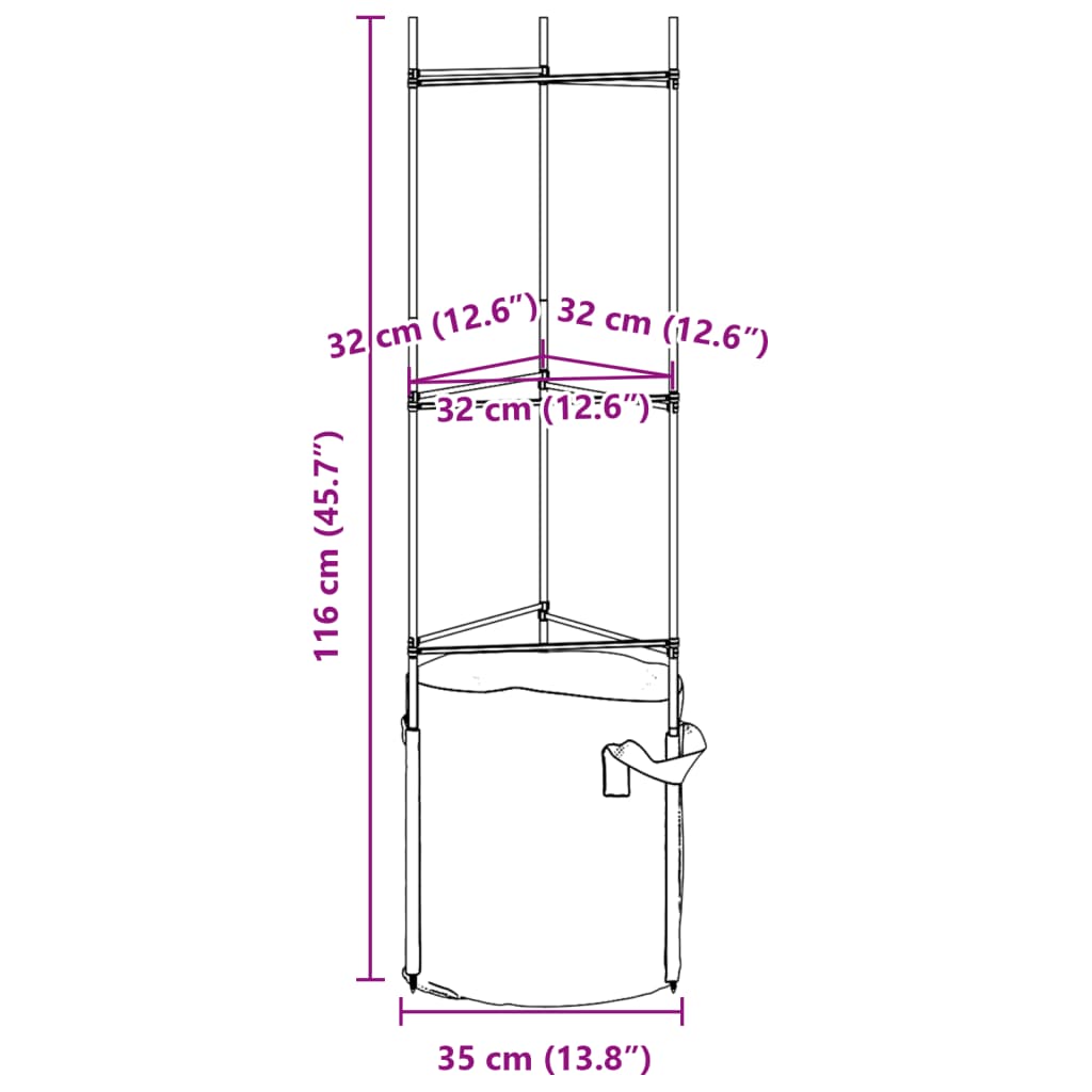 Tomatenkäfige 8 Stk. 116 cm Stahl und PP