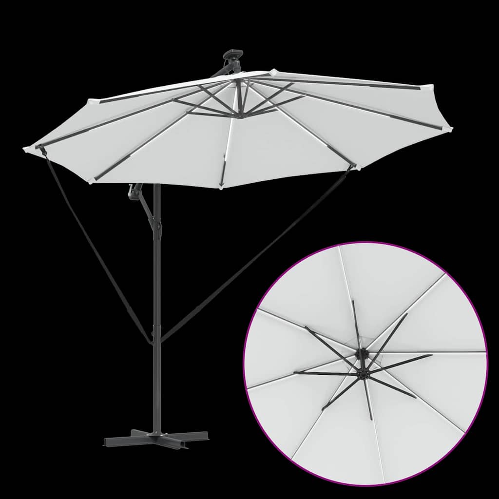 Sonnenschirm Sand 294 x 294 x 248 cm Polyester und Aluminium