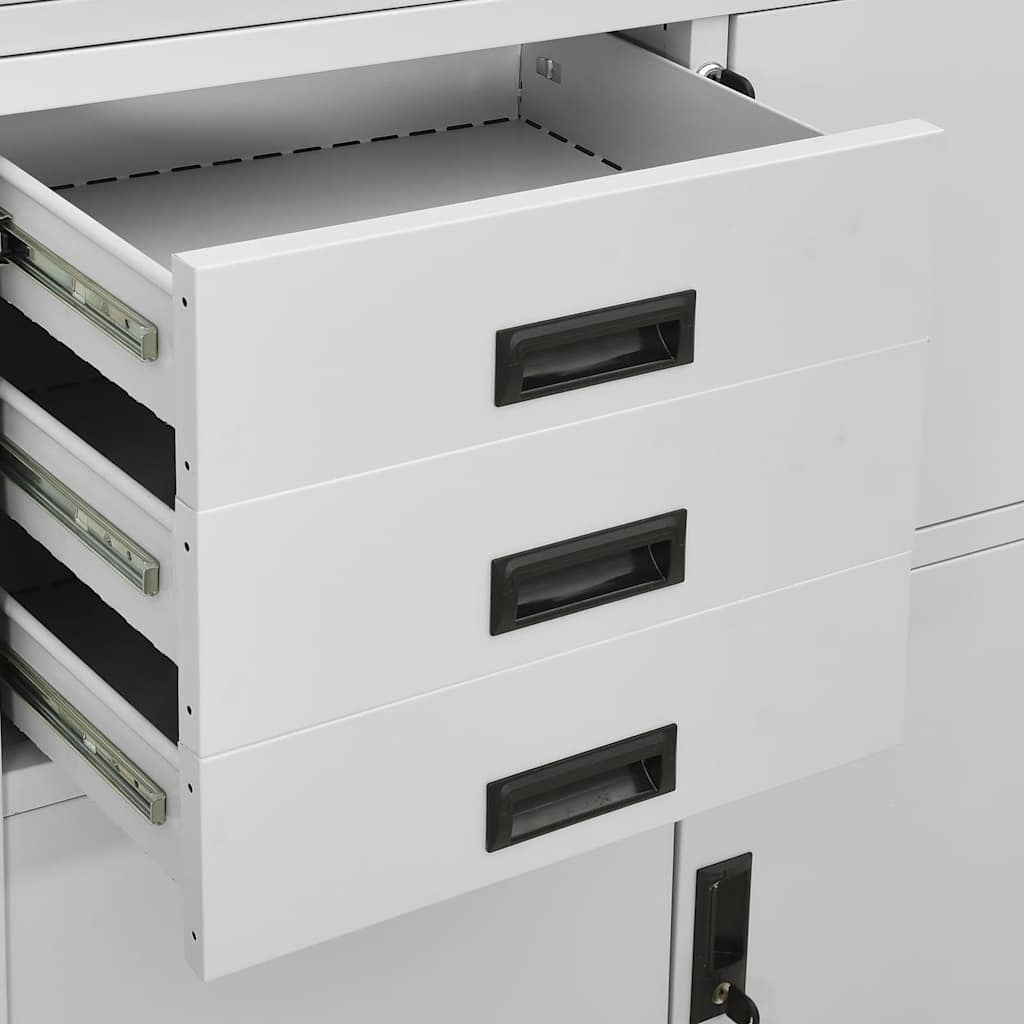 Büroschrank Weiß 90x40x180 cm Stahl