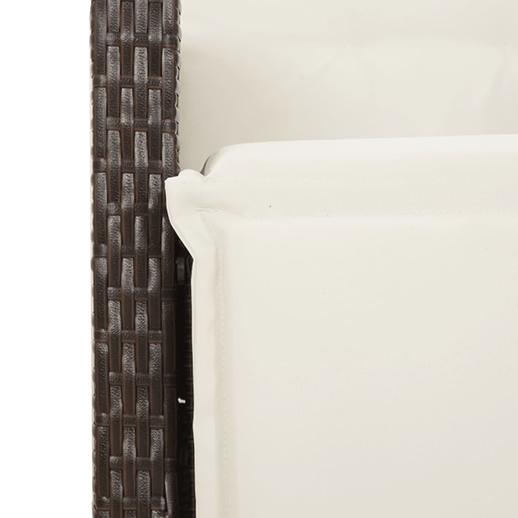 Gartensessel mit Fußteil Verstellbar Schwarz Poly Rattan