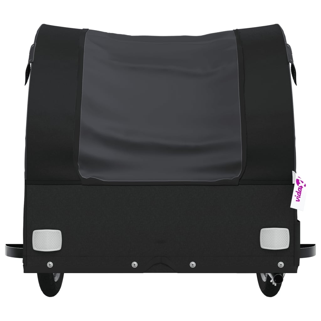 Fahrradanhänger Schwarz und Orange 30 kg Eisen