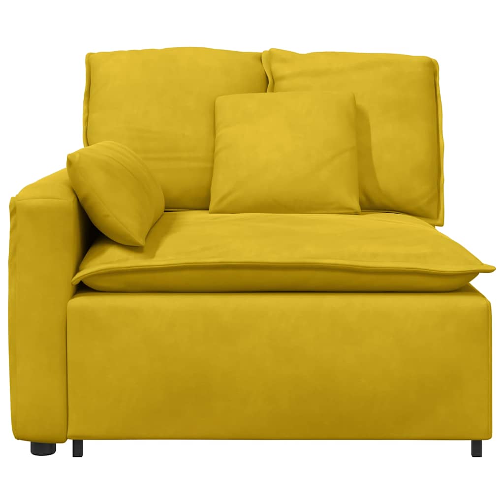Modulares Sofa Endmodul mit Armlehne Kissen Blau 100 cm