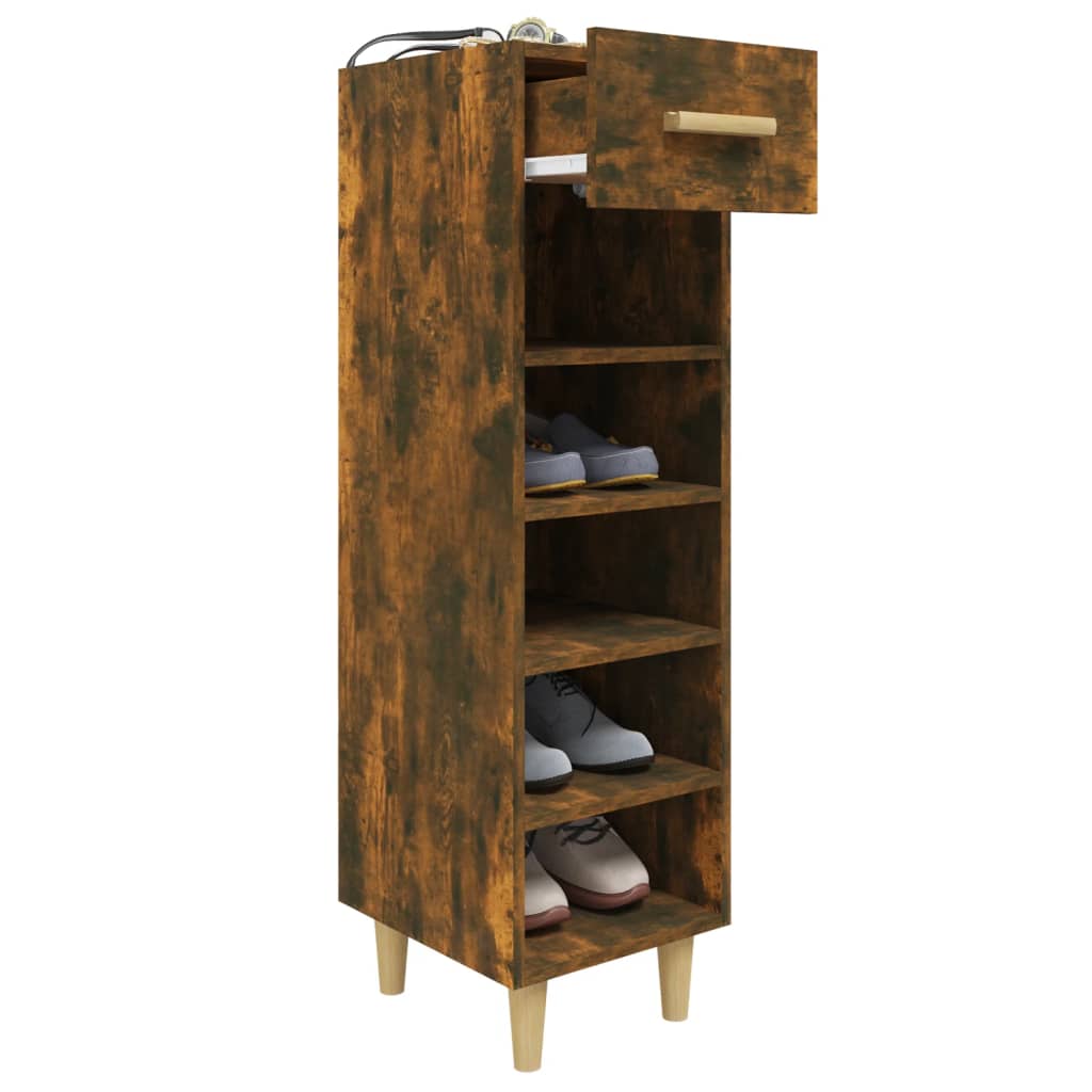 Schuhschrank Betongrau 30x35x105 cm Holzwerkstoff