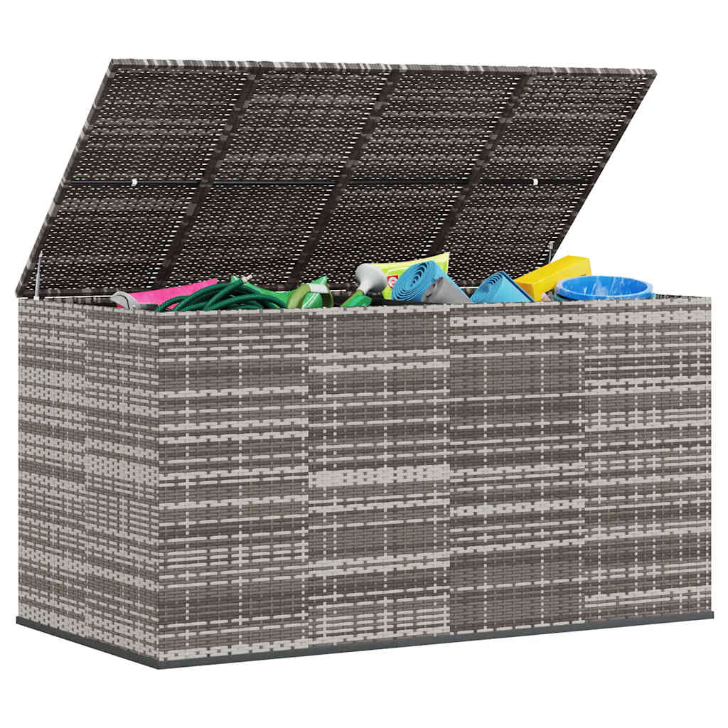 Garten-Kissenbox PE Rattan 100x49x103,5 cm Schwarz