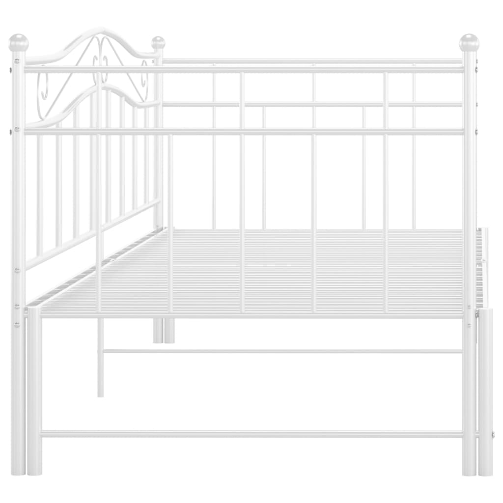 Ausziehsofa Bettgestell Schwarz Metall 90x200 cm