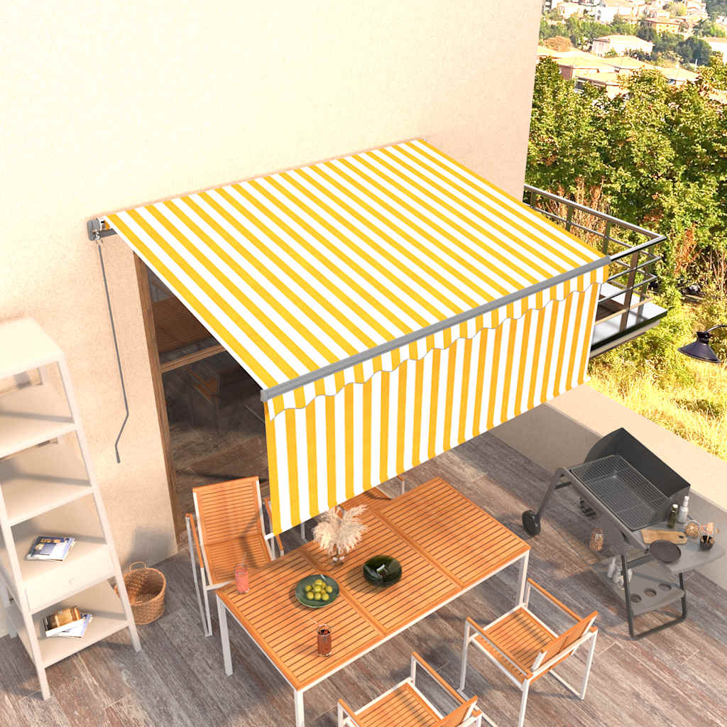 Markise Manuell Einziehbar mit Rollo 3x2,5 m Creme