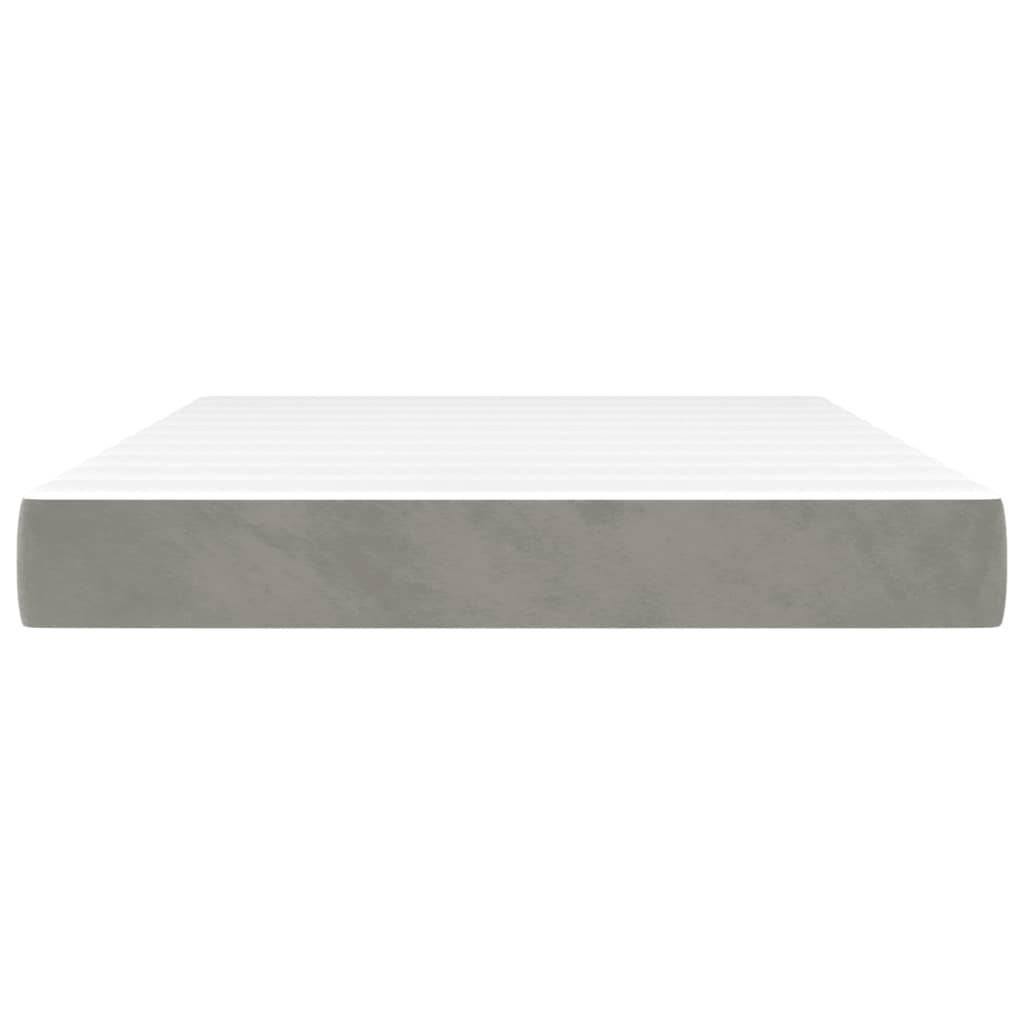 Taschenfederkernmatratze Mittel Hellgrau 100x203x20 cm Samt