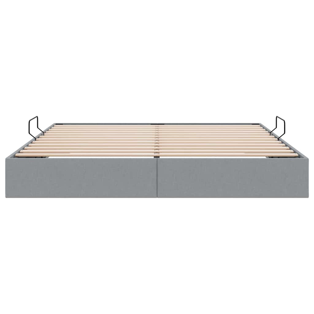 Aufbewahrungsbett mit Matratze Hellgrau 203 x 100 cm Stoff