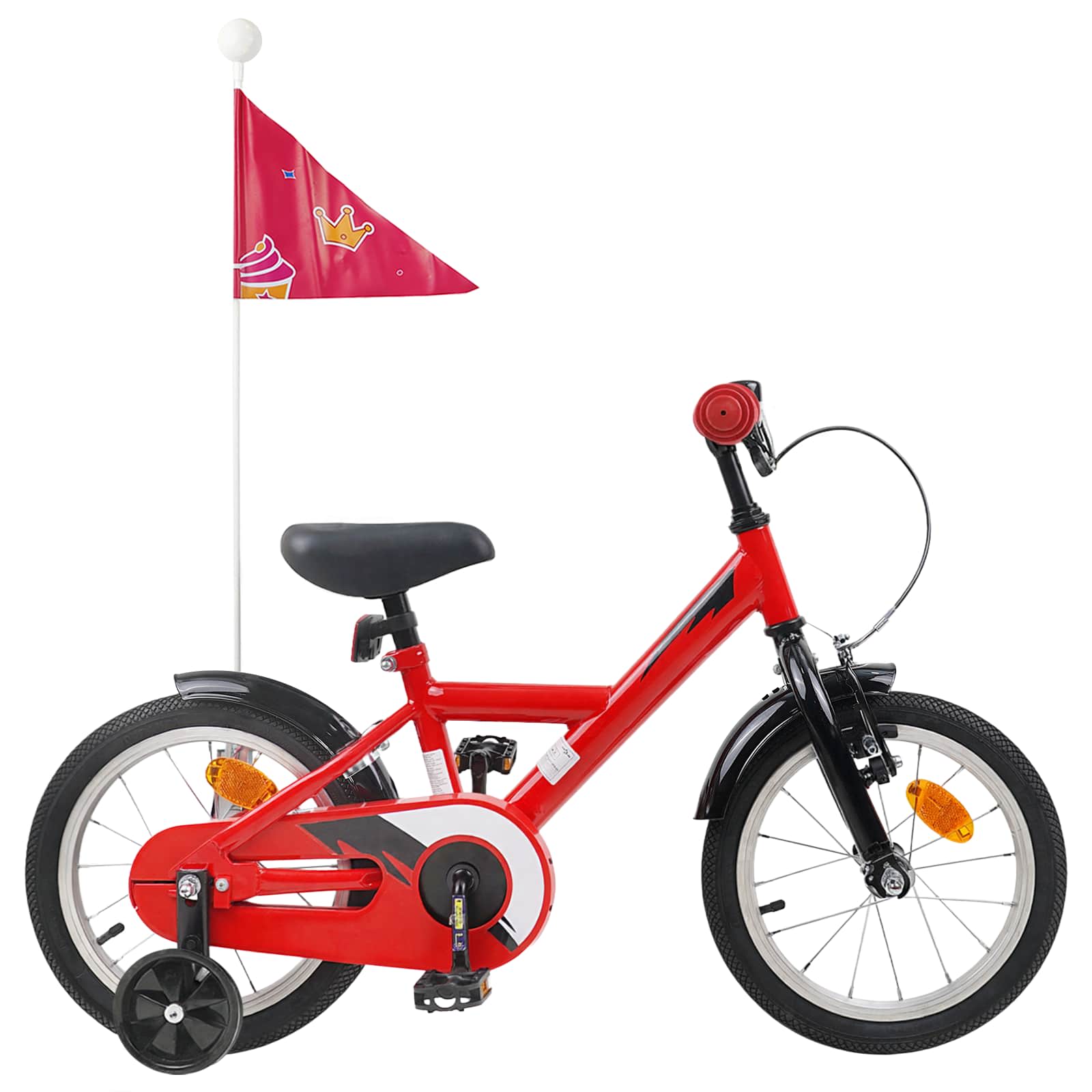 Kinderfahrrad 12 Zoll für 2-4 Jahre alt Schwarz