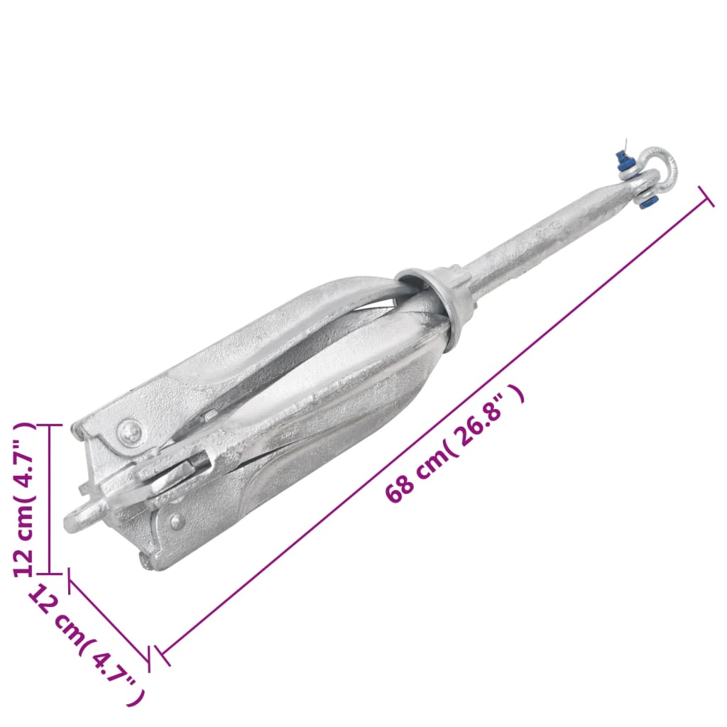 Klappanker Silber 0,7 kg Feuerverzinktes Gusseisen