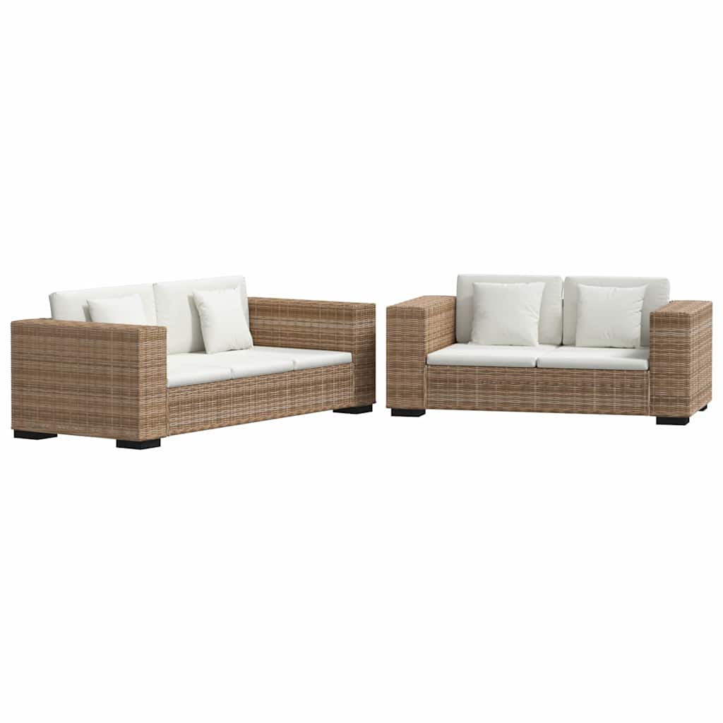 2-Sitzer Sofa Echtes Rattan