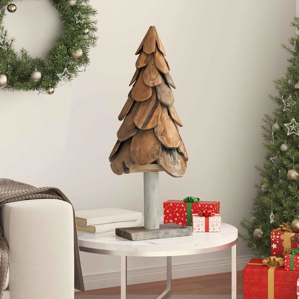 Weihnachtsbaum mit Ständer Braun 61 cm Massivholz Teak