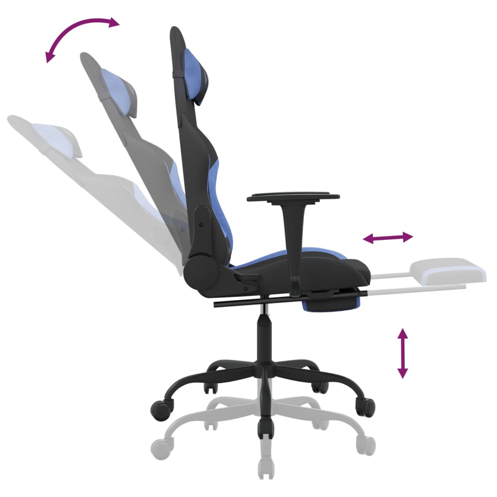 Gaming-Stuhl mit Massagefunktion Schwarz und Creme Stoff