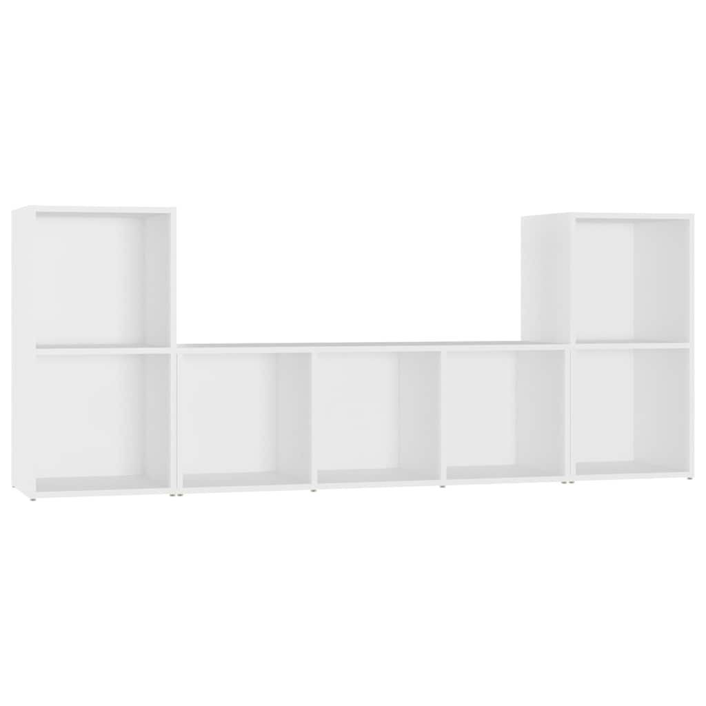 3-tlg. TV-Schrank-Set Weiß Holzwerkstoff