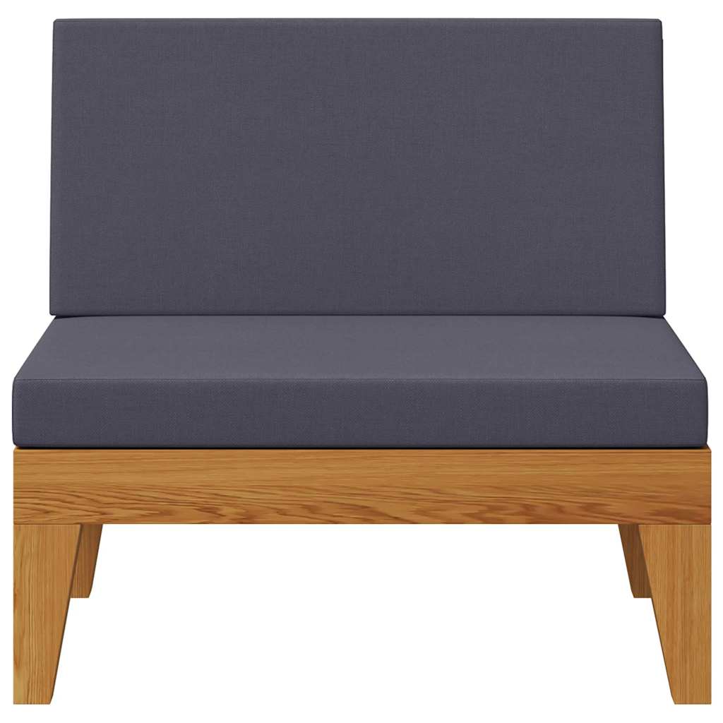 2-tlg. Garten-Lounge-Set mit Auflagen Massivholz Akazie