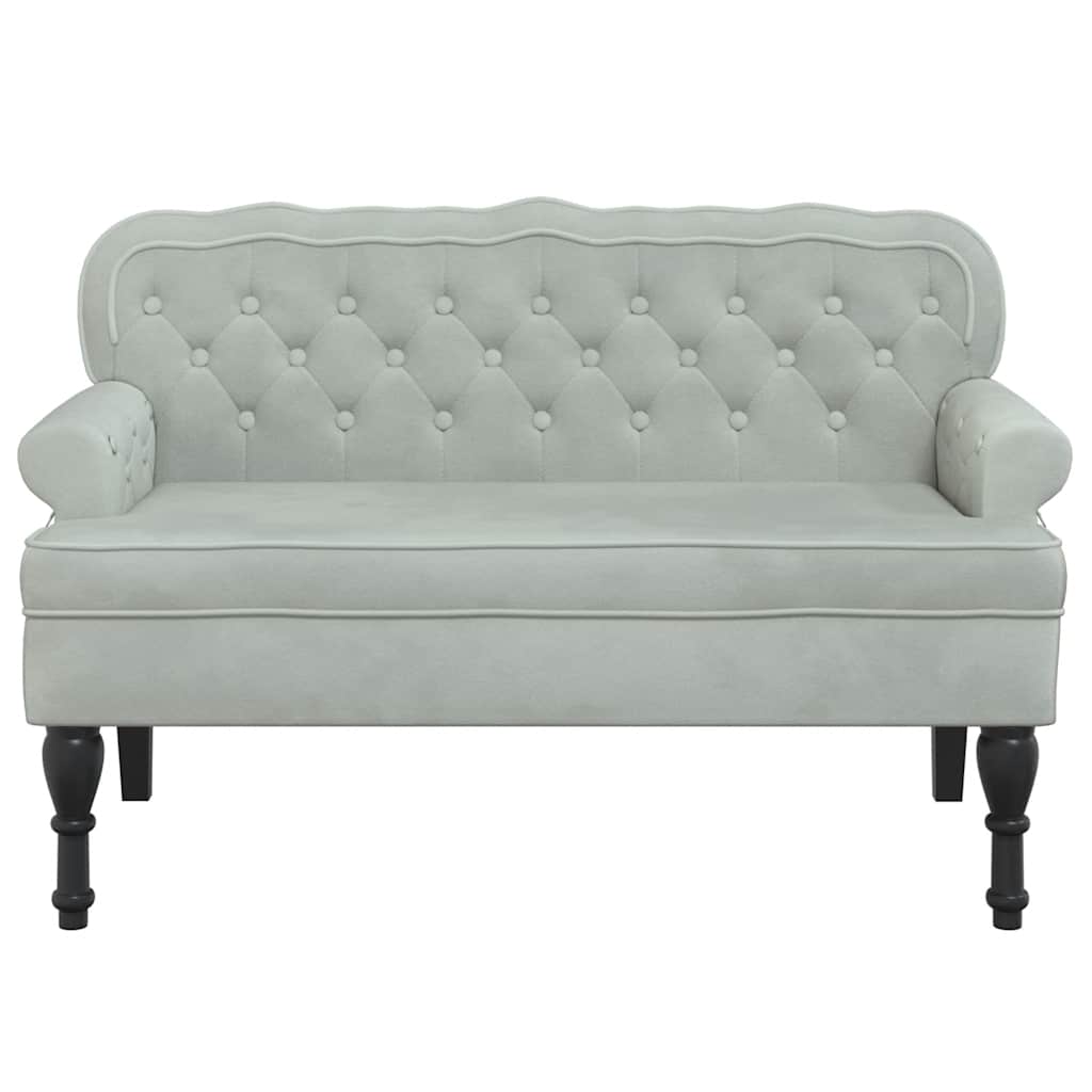Sitzbank mit Rückenlehne Dunkelgrau 119,5x64,5x75 cm Samt