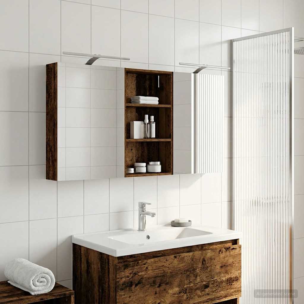 Badezimmerschrank-Set 3 pcs 80 x 10,5 x 50 cm Holzwerkstoff