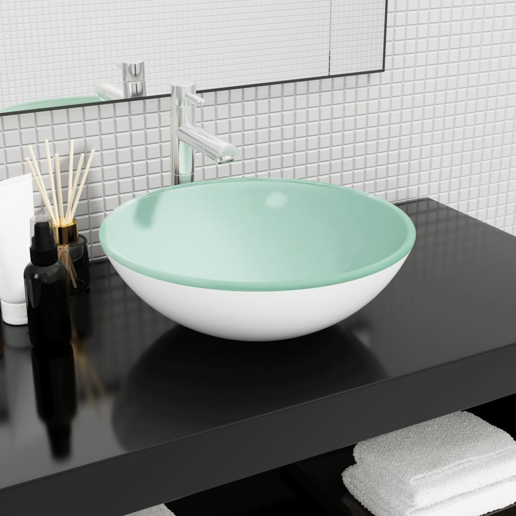 Waschbecken Hartglas 35x12 cm Transparent