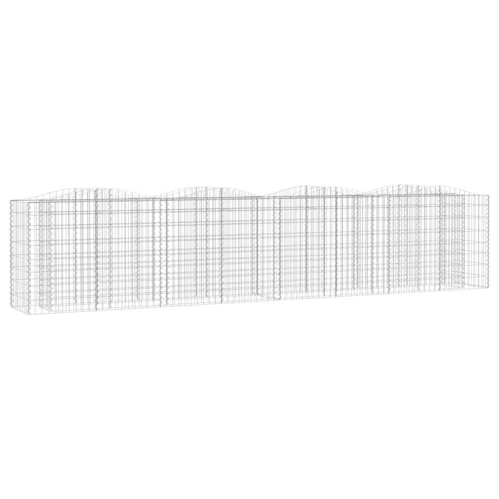 Gabionen-Hochbeet mit Hochbogen 200x50x50 cm Verzinktes Eisen