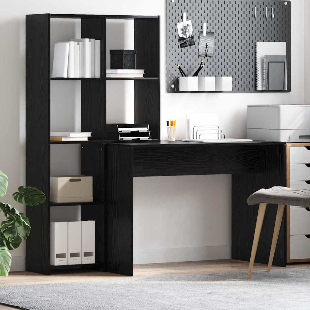 Schreibtisch mit Regal Weiß 138,5 x 55 x 143 cm Holzwerkstoff