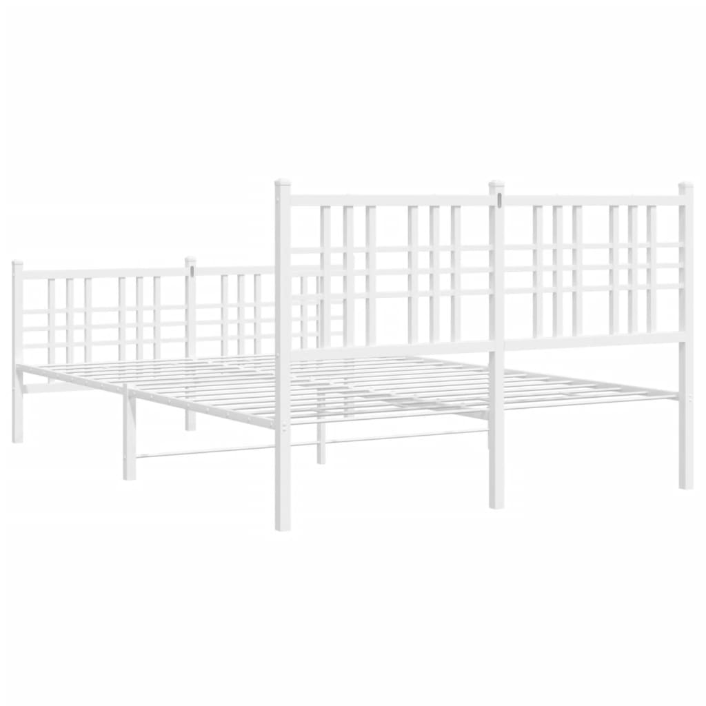 Bettgestell mit Kopf- und Fußteil Metall Schwarz 90x200 cm
