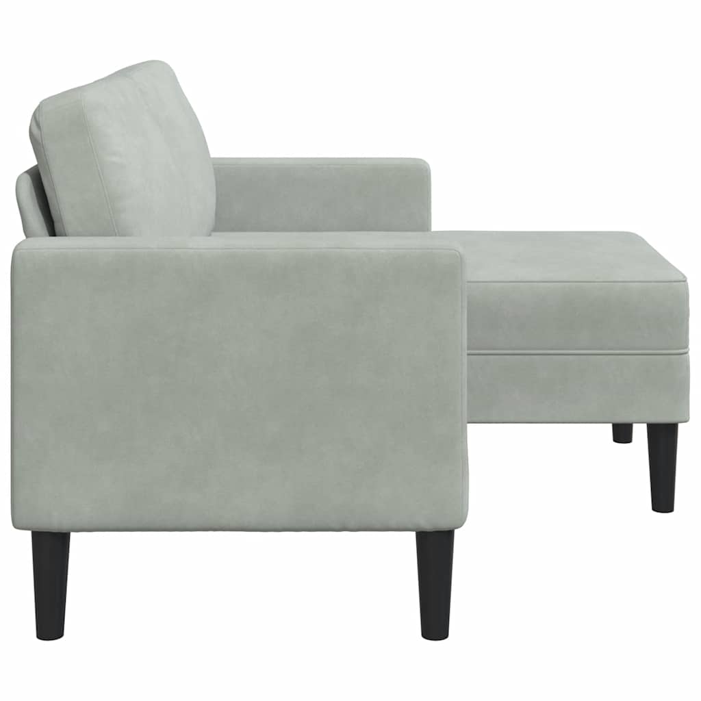 2-Sitzer-Sofa mit Chaiselongue L-Form Blau 125 cm Samt