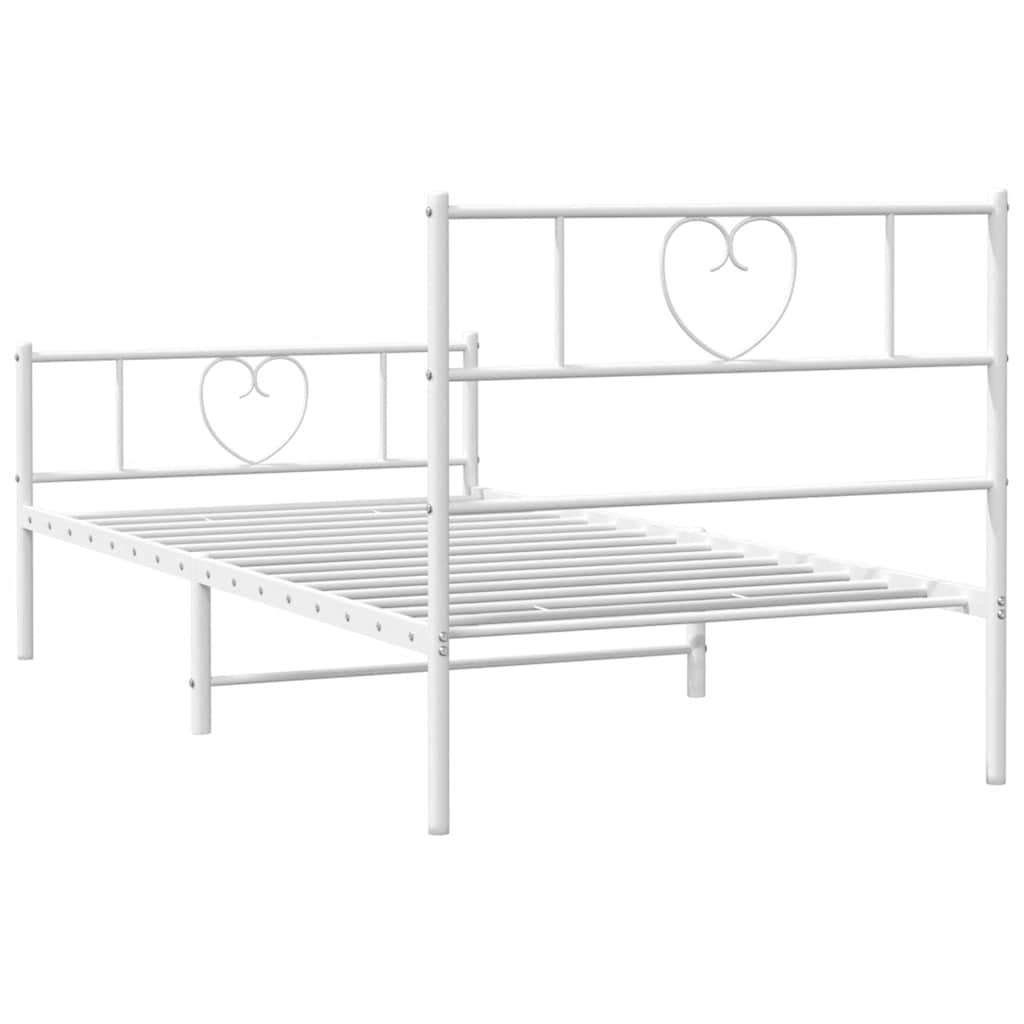 Bettgestell mit Kopfteil Metall Schwarz 100x190 cm
