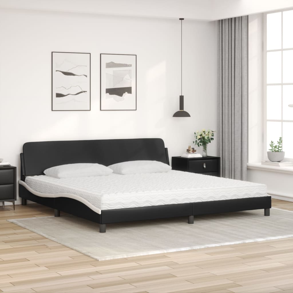 Bett mit Matratze "Dover" Schwarz 80x200 cm Kunstleder