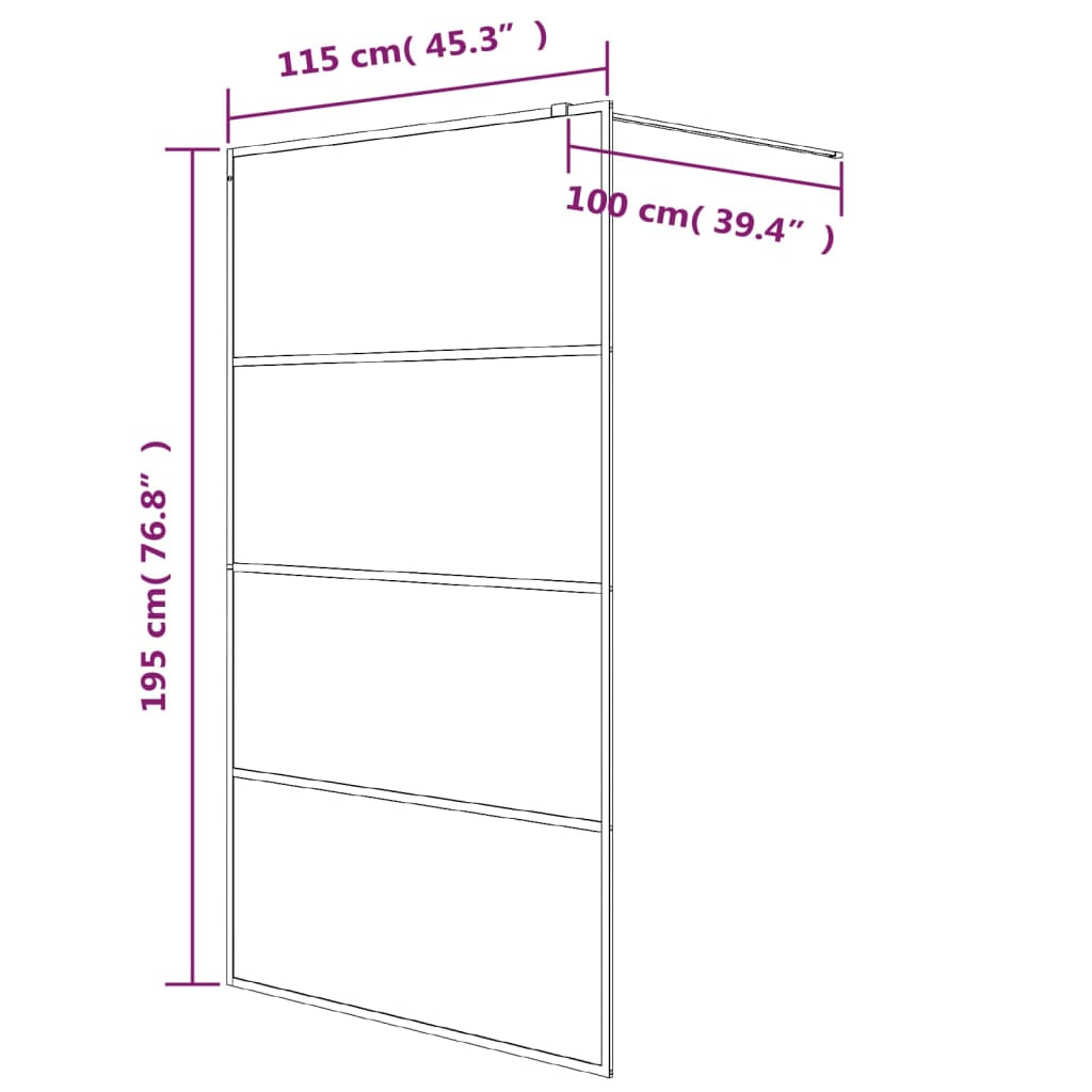 Duschwand für Begehbare Dusche mit Klarem ESG Glas 80x195 cm