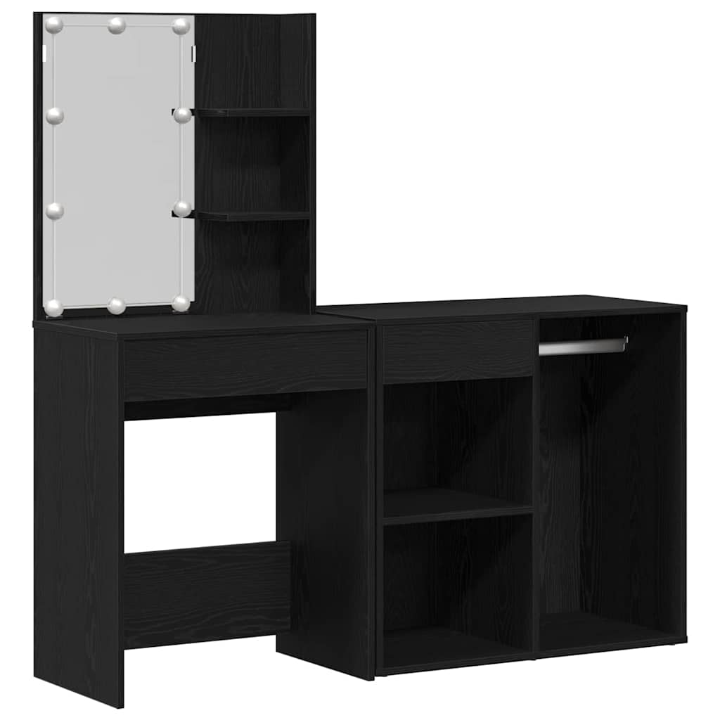 LED-Schminktisch mit Schrank Weiß Holzwerkstoff