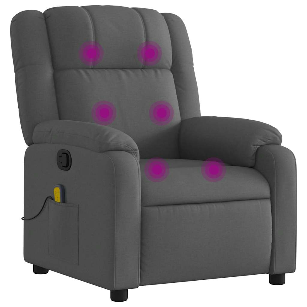 Massage-Relaxsessel, hellgrauer Stoff