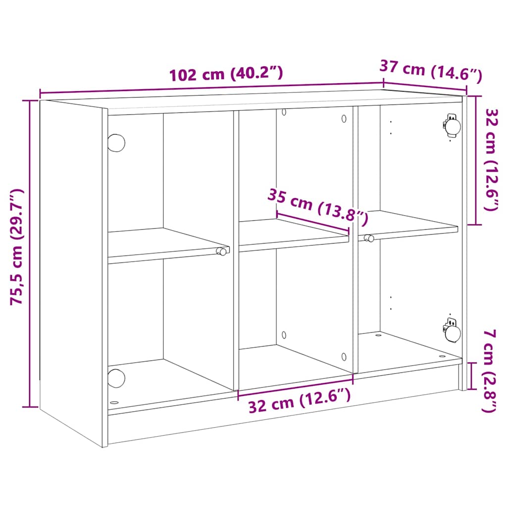 Bücherschrank mit Türen Weiß 204x37x75 cm Holzwerkstoff