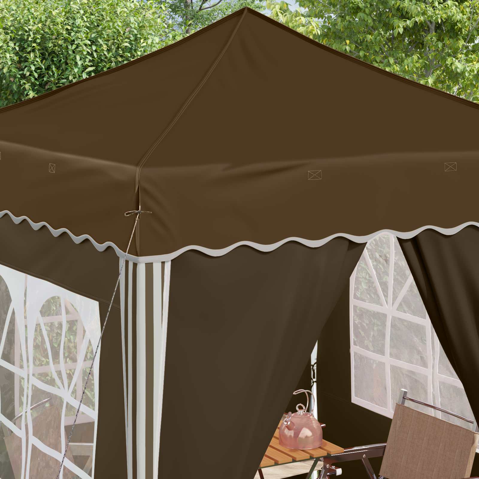 Pop-up Partyzelt 195 x 195 x 245 cm Creme Oxford-Stoff