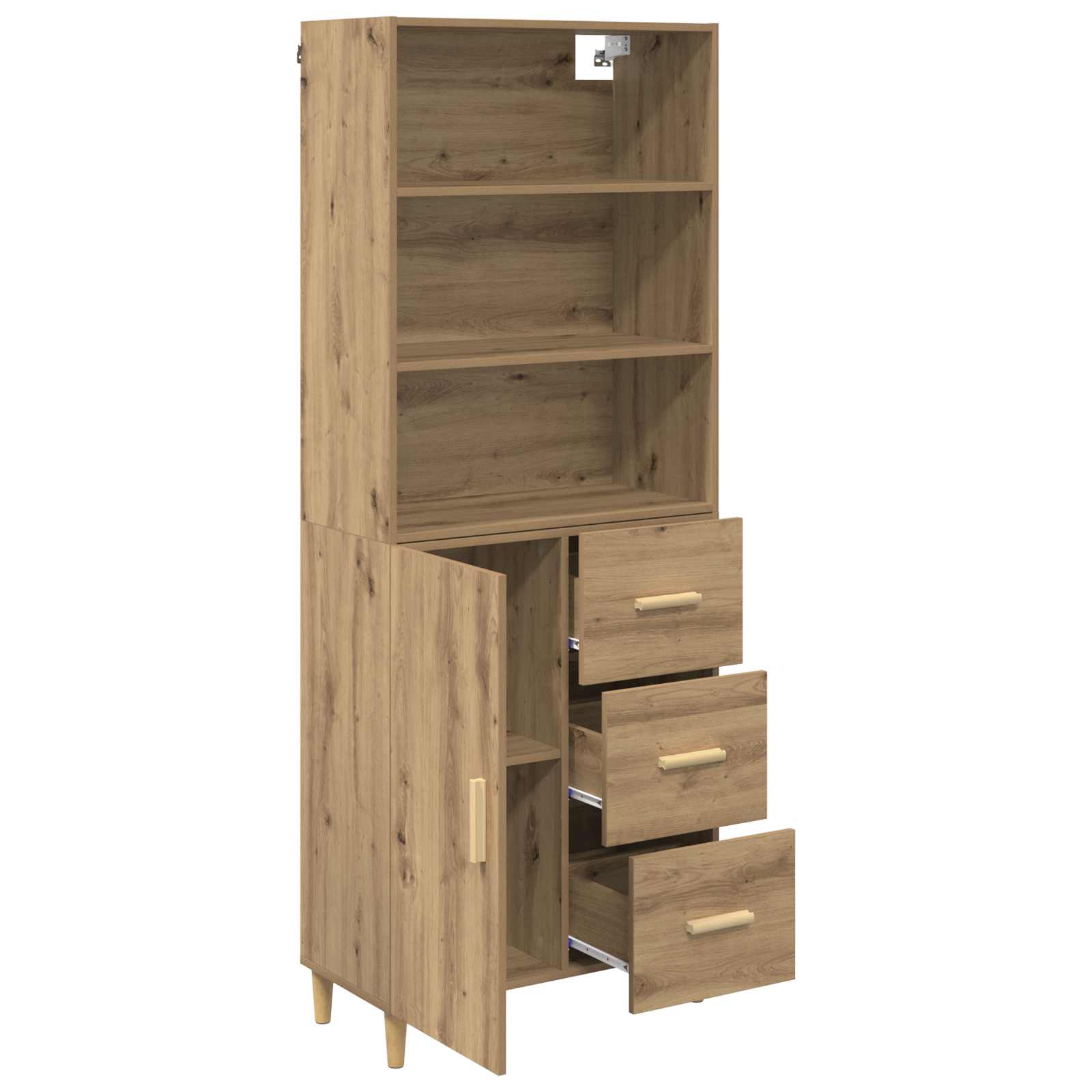 Highboard Altholz 69,5 x 32,5 x 180 cm Holzwerkstoff