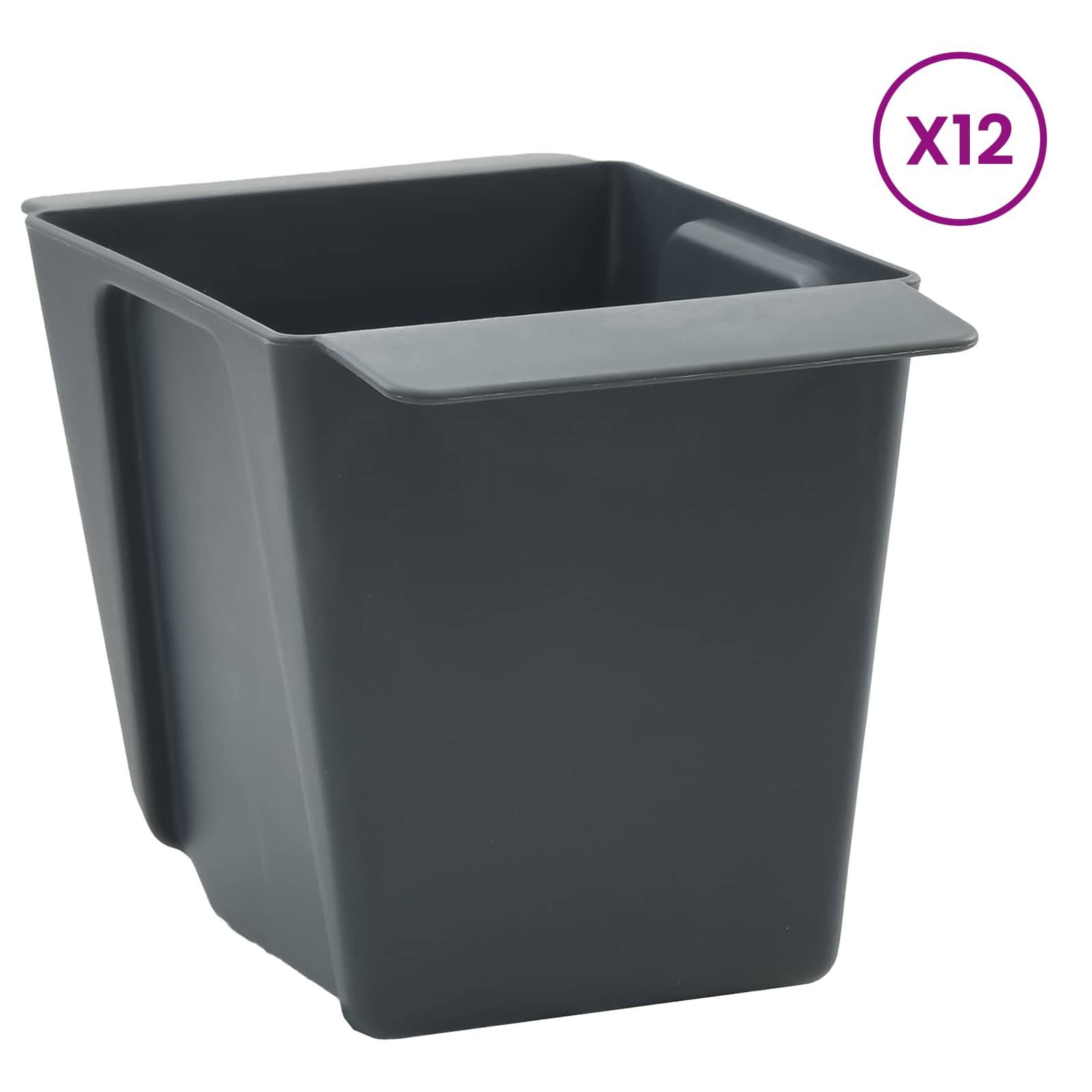 Pflanzkasten für Europaletten 12 Stk. Grau 36x13,5x9,5 cm PP