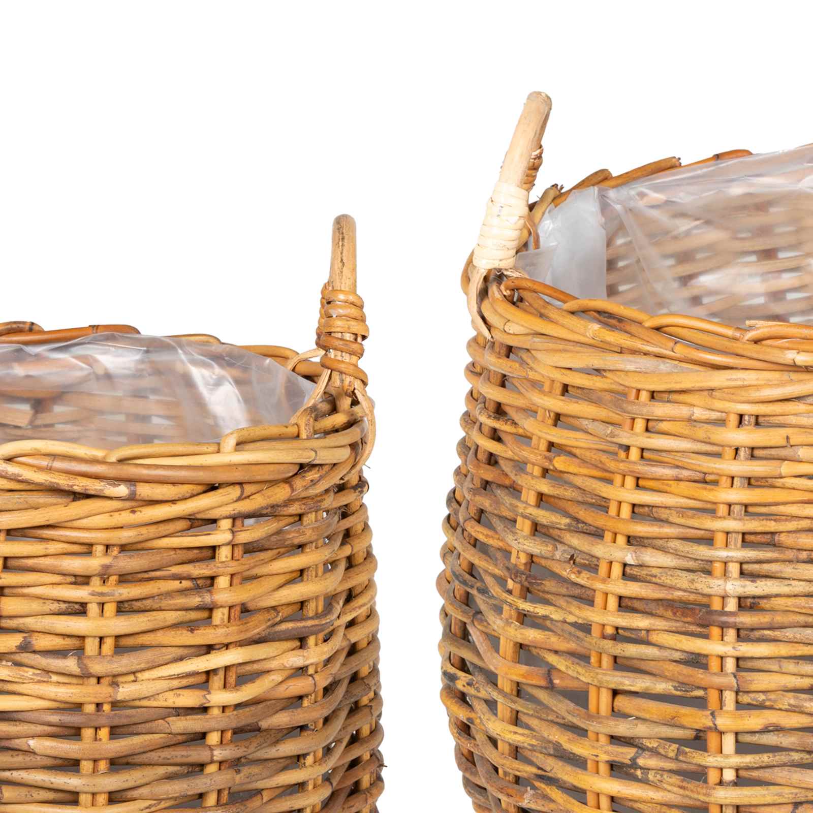Blumentopf Körbchen 2 Stk. Natürliches Grau Kubu Rattan