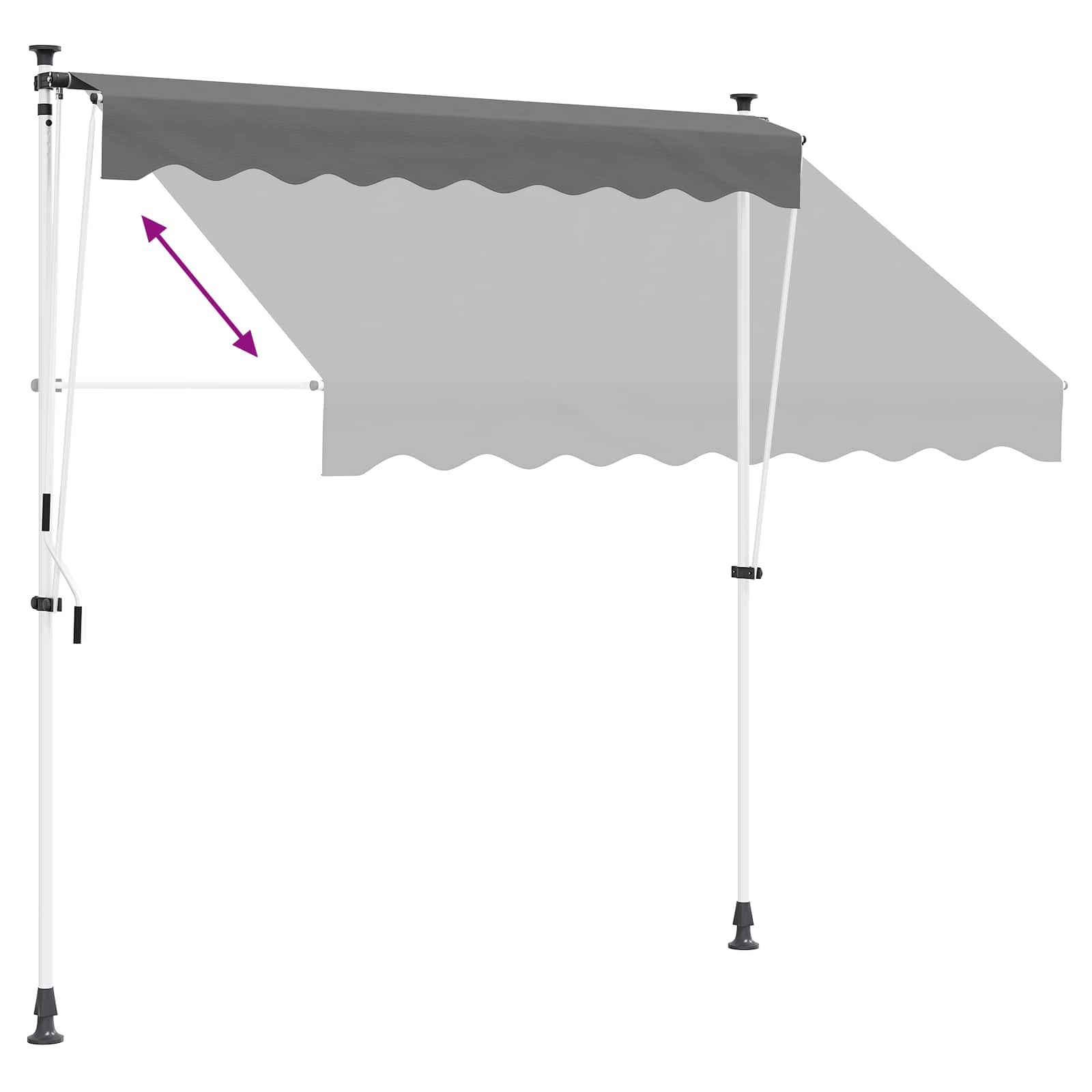 Einziehbare Markise Handbetrieben 150 cm Anthrazit