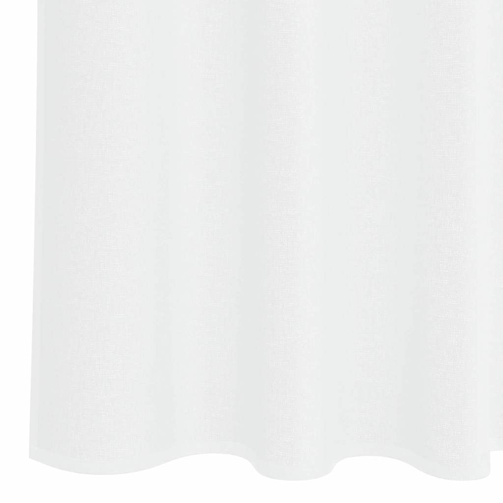 Voile-Vorhang mit Vorhängen 2 pcs Weiß 140 x 140 cm Polyester