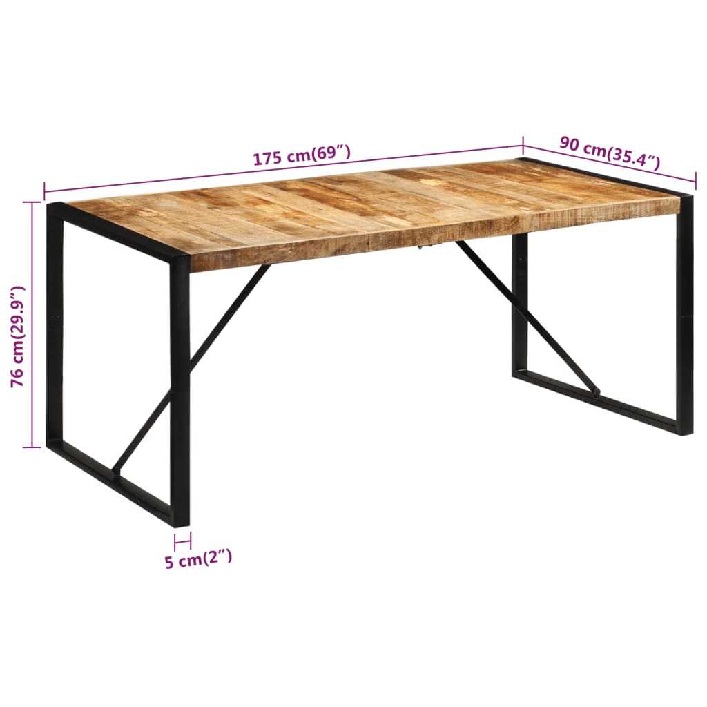 Esstisch Raues Massives Mangoholz 180 cm