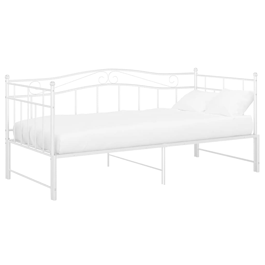 Ausziehsofa Bettgestell Schwarz Metall 90x200 cm