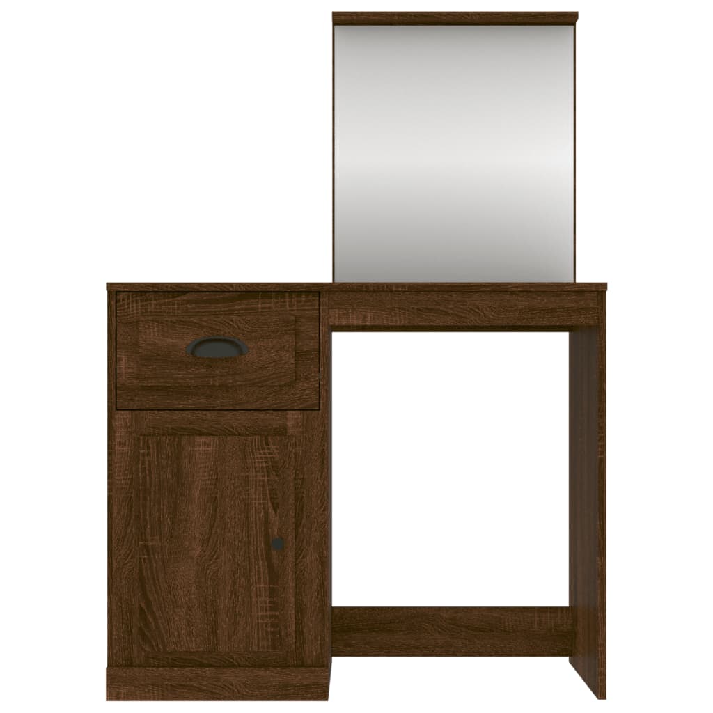 Schminktisch mit Spiegel Weiß 90x50x132,5 cm Holzwerkstoff