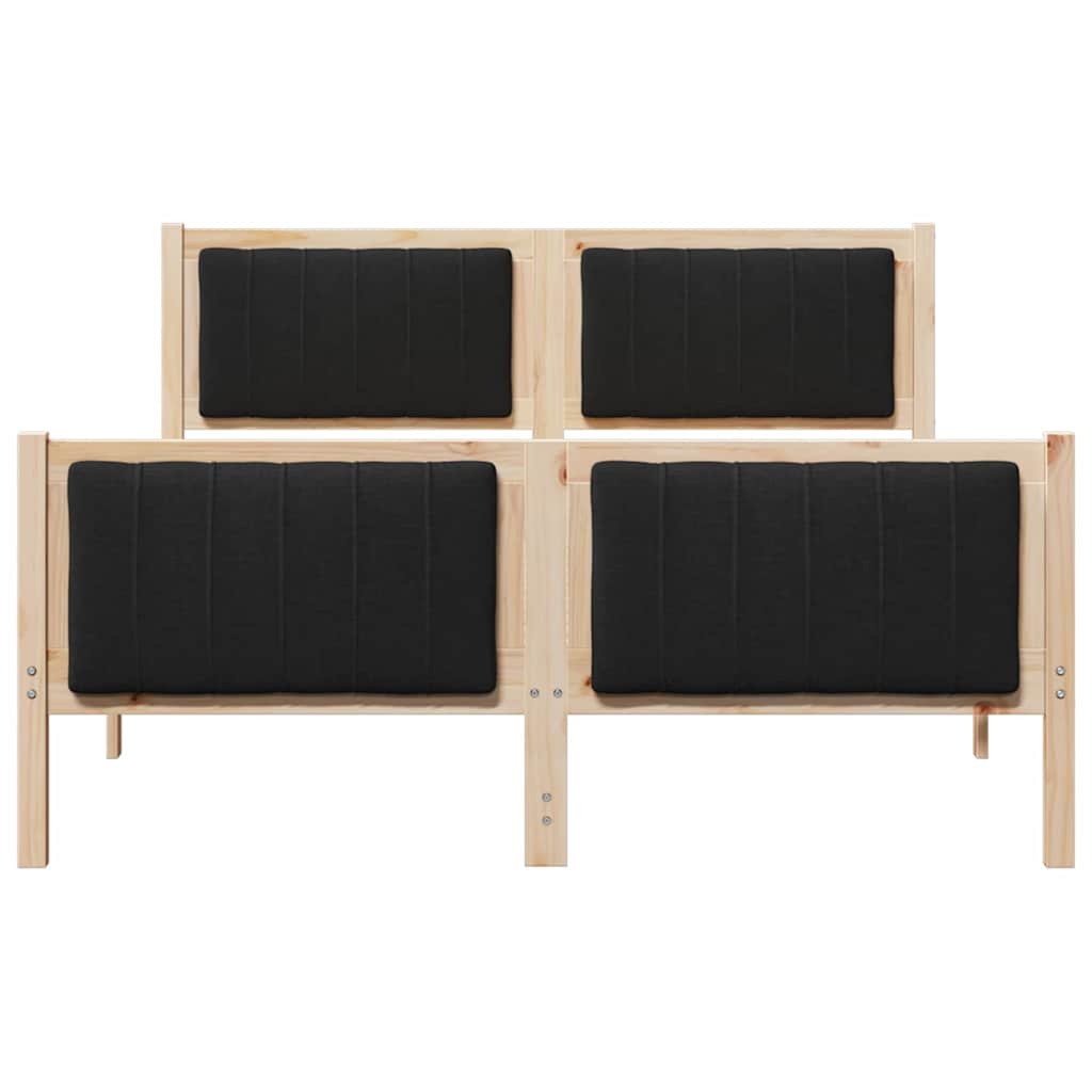 Bettgestell Braun und hellgrau 200 x 200 cm Massivholz Kiefer