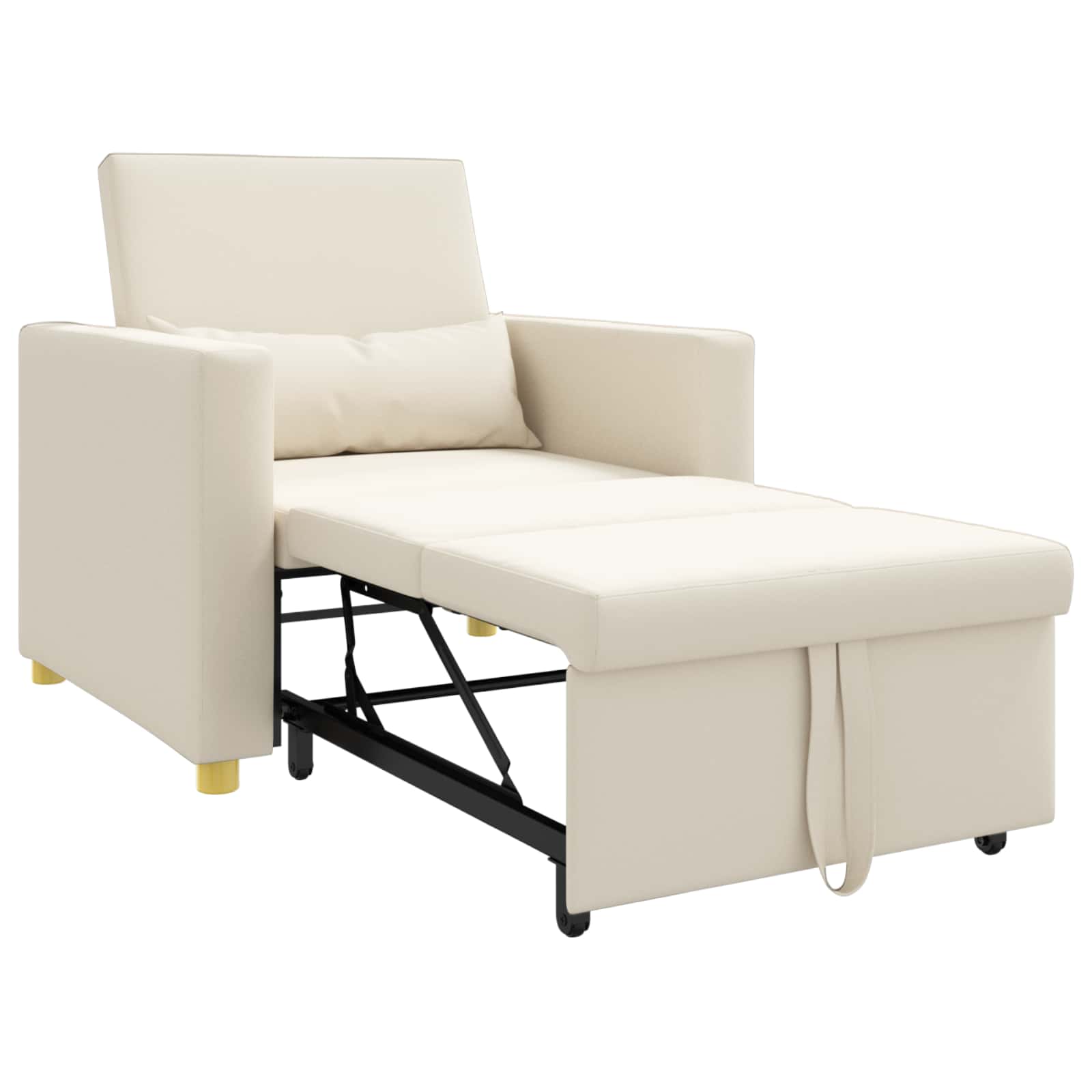 Ausziehbare Schlafcouch Einzel Hellgrau 90 x 165 x 87 cm Stoff