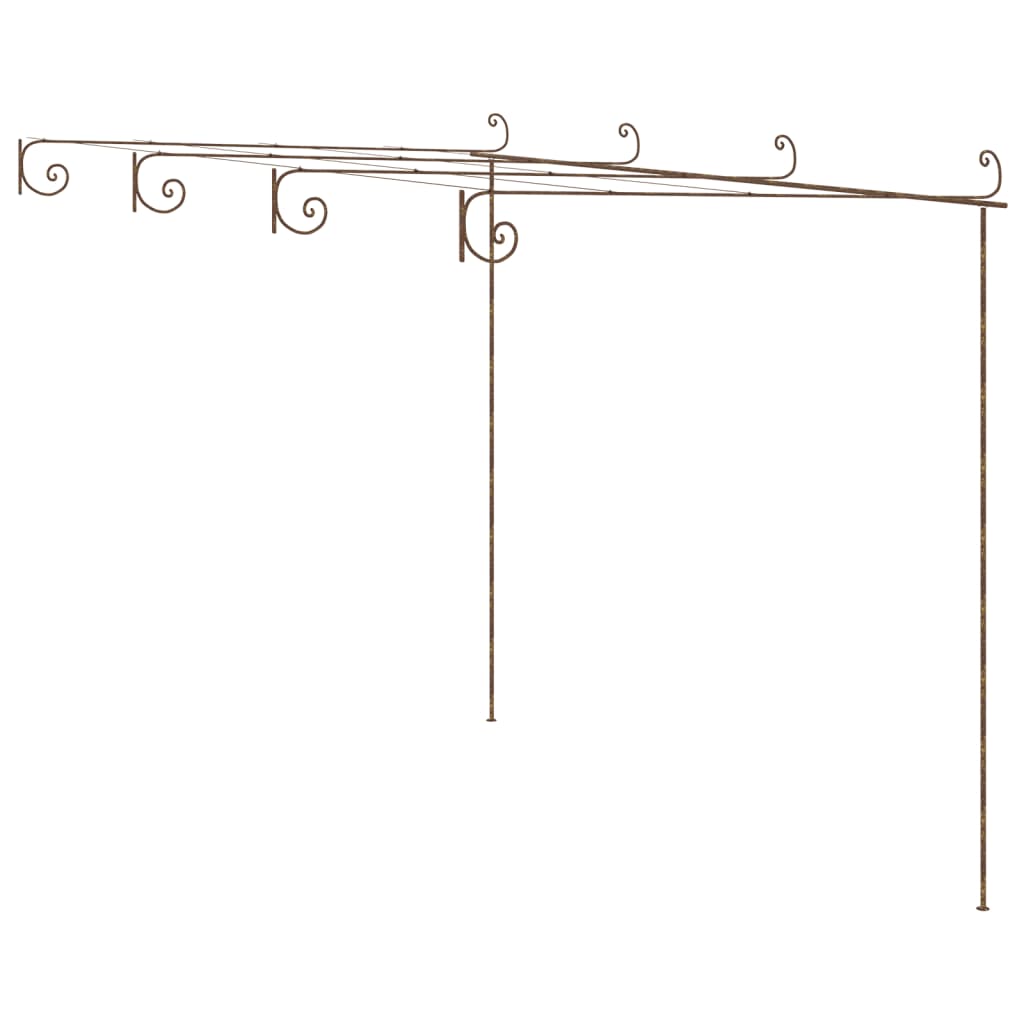 Garten-Pergola Antik-Braun 6x3x2,5 m Eisen