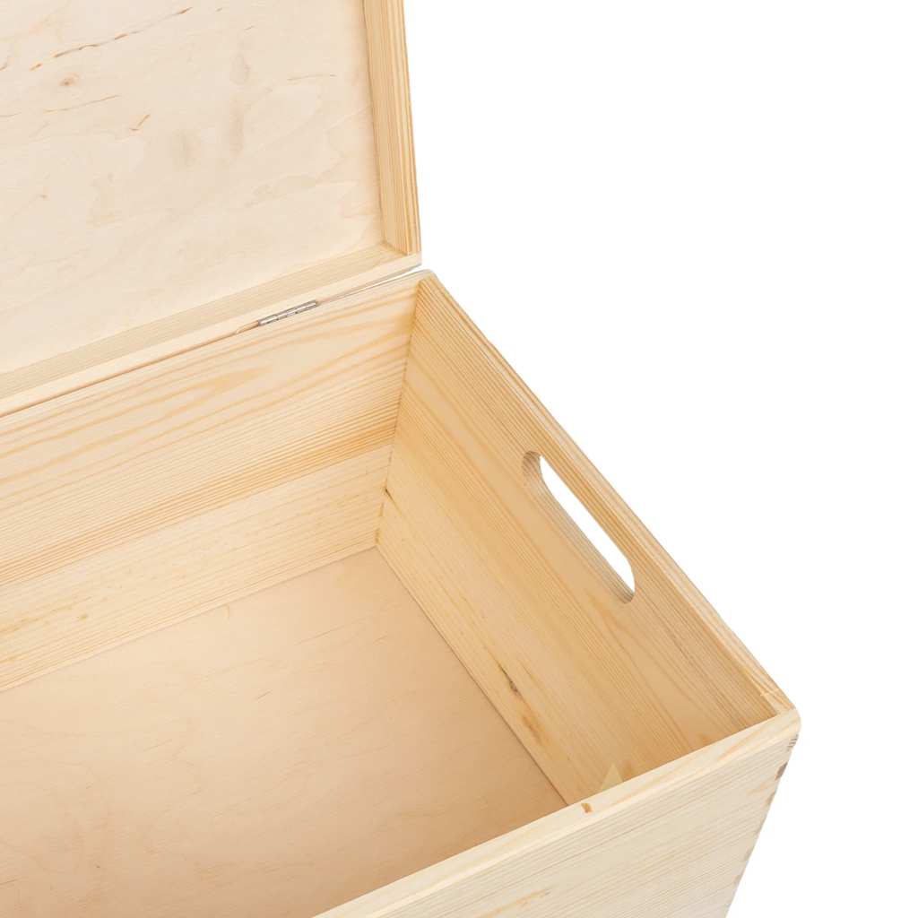 Holzkiste mit Deckel 40x30x13 cm Massivholz Kiefer